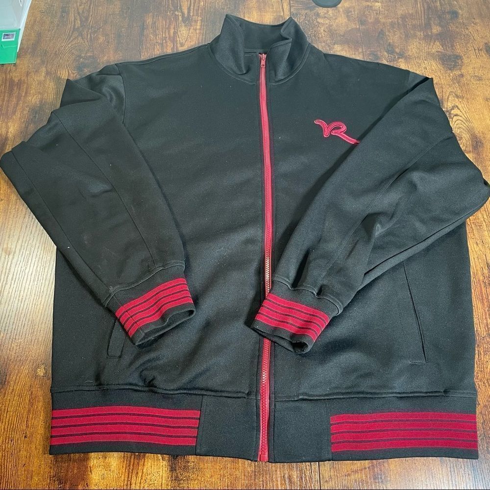 Rocawear Track Jacket Zipper Front Pockets Black XL Pre-Owned